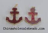 NGP2786 40*50mm anchor agate gemstone pendants wholesale