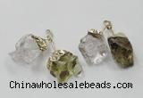 NGP2808 18*25mm - 20*25mm nuggets mixed quartz pendants wholesale