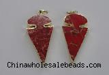 NGP2820 25*50mm - 27*55mm arrowhead sea sediment jasper pendants
