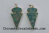 NGP2822 25*50mm - 27*55mm arrowhead sea sediment jasper pendants