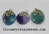 NGP2834 30*35mm - 35*45mm freeform agate gemstone pendants wholesale