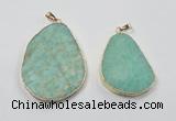 NGP2837 30*40mm - 40*50mm freeform amazonite gemstone pendants