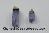 NGP2844 8*20mm - 12*40mm sticks druzy agate gemstone pendants