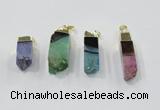 NGP2849 8*20mm - 12*40mm sticks druzy agate gemstone pendants