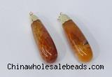 NGP2921 16*58mm - 18*60mm teardrop agate gemstone pendants