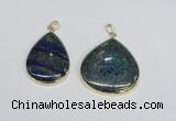 NGP2928 30*40mm - 35*40mm flat teardrop chrysocolla pendants