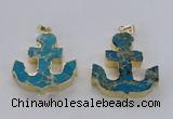 NGP2936 38*40mm – 40*45mm anchor sea sediment jasper pendants