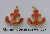 NGP2938 38*40mm – 40*45mm anchor sea sediment jasper pendants
