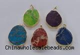 NGP2947 25*35mm – 35*45mm freeform sea sediment jasper pendants