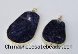 NGP2956 25*35mm - 35*45mm freeform sodalite pendants wholesale