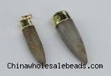 NGP2959 10*40mm - 15*50mm bullet agate gemstone pendants