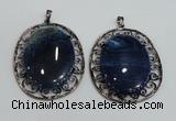 NGP2972 50*60mm oval agate gemstone pendants wholesale