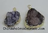 NGP2976 25*30mm – 25*35mm freeform druzy agate pendants