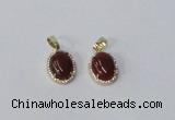 NGP2998 10*14mm oval agate gemstone pendants wholesale