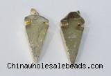 NGP3028 15*35mm – 20*50mm arrowhead lemon quartz gemstone pendants