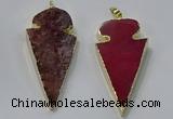 NGP3052 25*50mm - 28*55mm arrowhead agate pendants wholesale