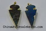 NGP3054 25*50mm - 28*55mm arrowhead agate pendants wholesale