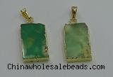 NGP3062 13*18mm – 15*25mm rectangle Australia chrysoprase pendants