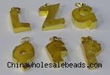 NGP3071 20*25mm - 25*30mm letter druzy agate pendants wholesale
