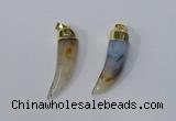 NGP3109 10*40mm - 12*45mm oxhorn montana agate pendants wholeasle