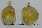 NGP3160 25*35mm - 30*40mm freeform citrine gemstone pendants