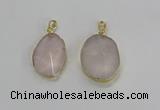 NGP3270 18*25mm - 30*35mm freeform rose quartz pendants