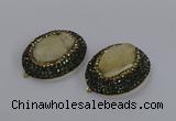 NGP3342 35*45mm oval druzy agate gemstone pendants wholesale
