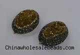 NGP3346 35*45mm oval druzy agate gemstone pendants wholesale