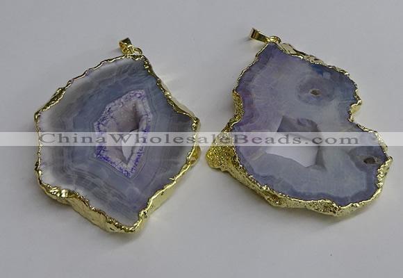 NGP3396 40*45mm - 45*60mm freeform druzy agate pendants