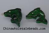 NGP3427 25*40mm - 30*45mm dolphin agate gemstone pendants