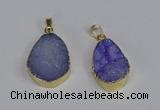 NGP3476 18*25mm - 20*30mm freeform druzy agate gemstone pendants