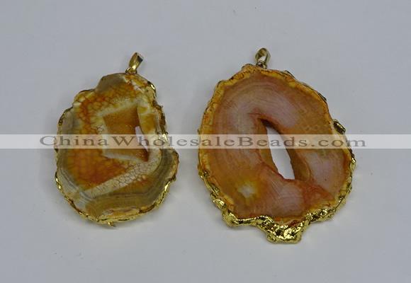 NGP3483 40*50mm - 50*65mm freeform druzy agate gemstone pendants