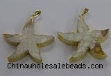 NGP3520 48*50mm starfish fossil coral pendants wholesale