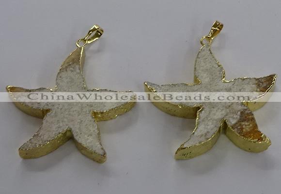 NGP3520 48*50mm starfish fossil coral pendants wholesale