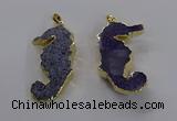 NGP3532 22*58mm - 25*55mm seahorse agate gemstone pendants