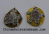 NGP3575 35*45mm freeform druzy agate pendants wholesale
