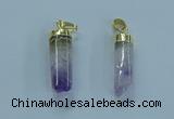 NGP3600 8*30mm - 10*35mm sticks druzy amethyst pendants