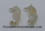 NGP3662 22*58mm - 25*55mm seahorse fossil coral pendants