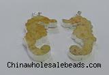 NGP3663 22*58mm - 25*55mm seahorse fossil coral pendants