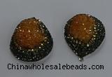 NGP3675 35*45mm teardrop plated druzy agate pendants wholesale
