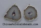NGP3708 45*55mm - 50*65mm freeform druzy agate gemstone pendants