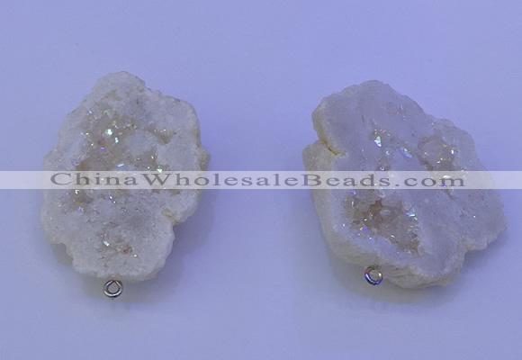 NGP3715 28*35mm - 40*45mm freeform plated druzy agate pendants