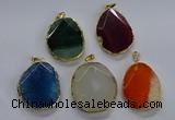 NGP3733 30*40mm - 35*45mm freeform agate gemstone pendants