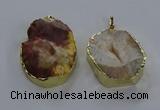 NGP3755 30*40mm - 40*50mm freeform druzy agate pendants