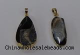 NGP3787 15*30mm - 18*35mm freeform druzy agate pendants