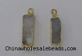 NGP3791 10*30mm - 12*35mm rectangle druzy agate pendants