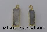 NGP3791 10*30mm - 12*35mm rectangle druzy agate pendants