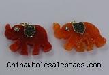 NGP3861 30*45mm - 35*50mm elephant agate pendants wholesale