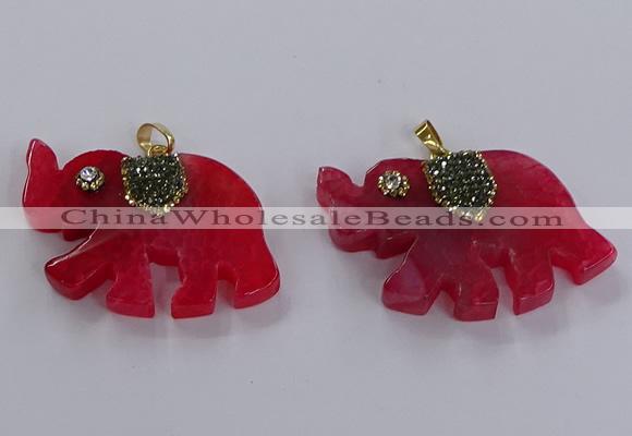 NGP3863 30*45mm - 35*50mm elephant agate pendants wholesale