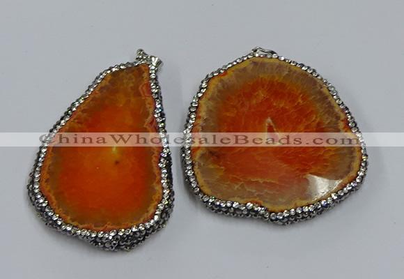 NGP3909 45*60mm - 55*65mm freeform druzy agate pendants wholesale